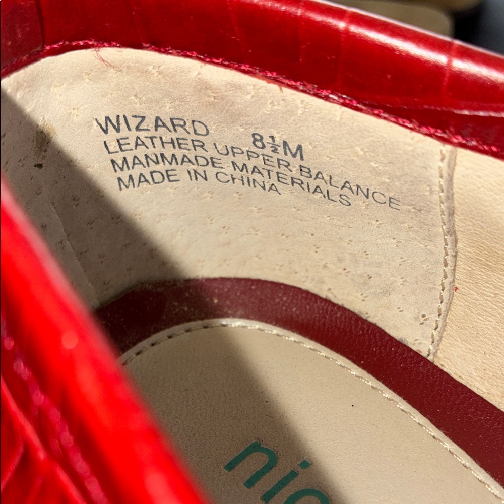 Nicole Women's Vibrant Red Croc-Embossed Flats - Picture 3 of 10